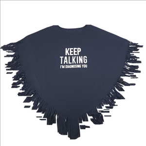 Shein Curve Navy Blue Fringe Top Size 4XL